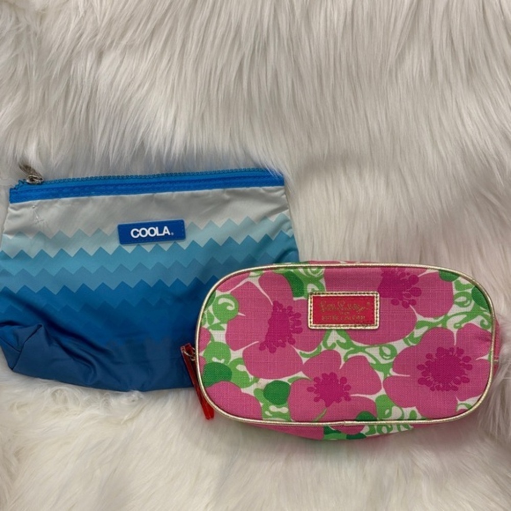 COOLA LILLY PULITZER for ESTEE LAUDER lot of 2 cosmetic makeup travel bags